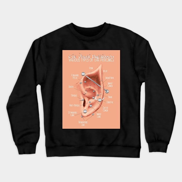 Elven Ear Piercing Chart Crewneck Sweatshirt by Jarrodjvandenberg